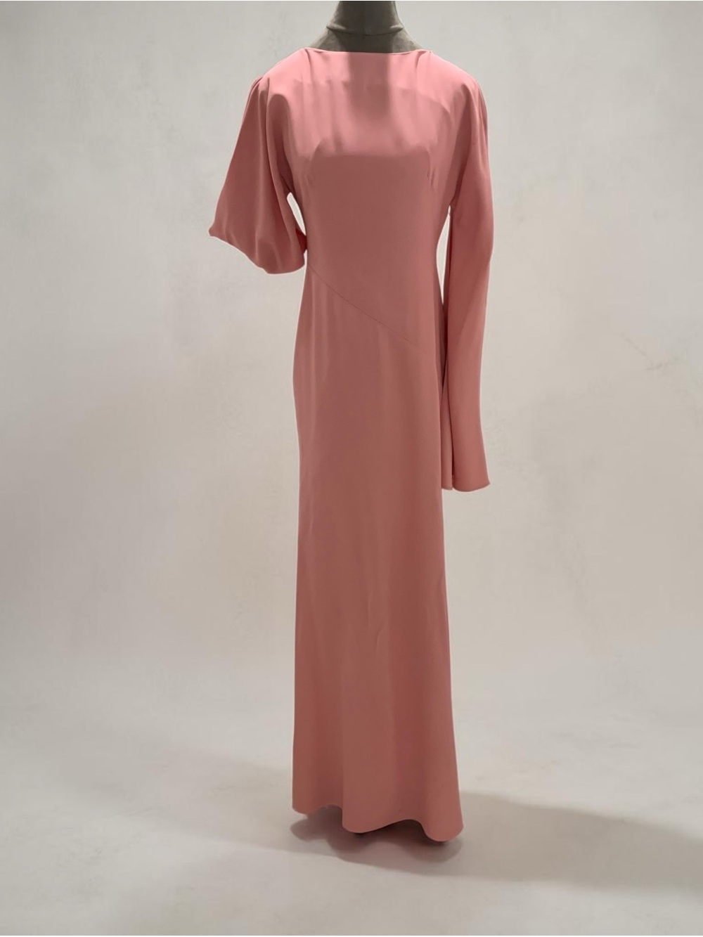 ALEXANDER MCQUEEN Asymmetric Paneled Crepe Dusty Pink Gown Size 40